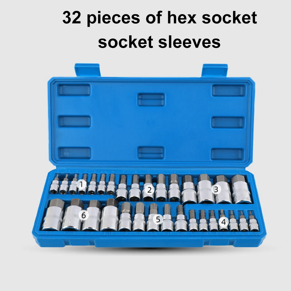 

32PCS Hex Socket Socket Metric And Imperial Auto Repair Tool Kits Dafei Extended Socket Wrench Multi-functional Tool Set