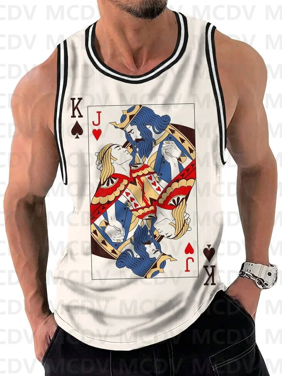 

Men's Kisser Printed Casual Round Neck Tank Top 3D Printed Tank Tops Men Summer Tops