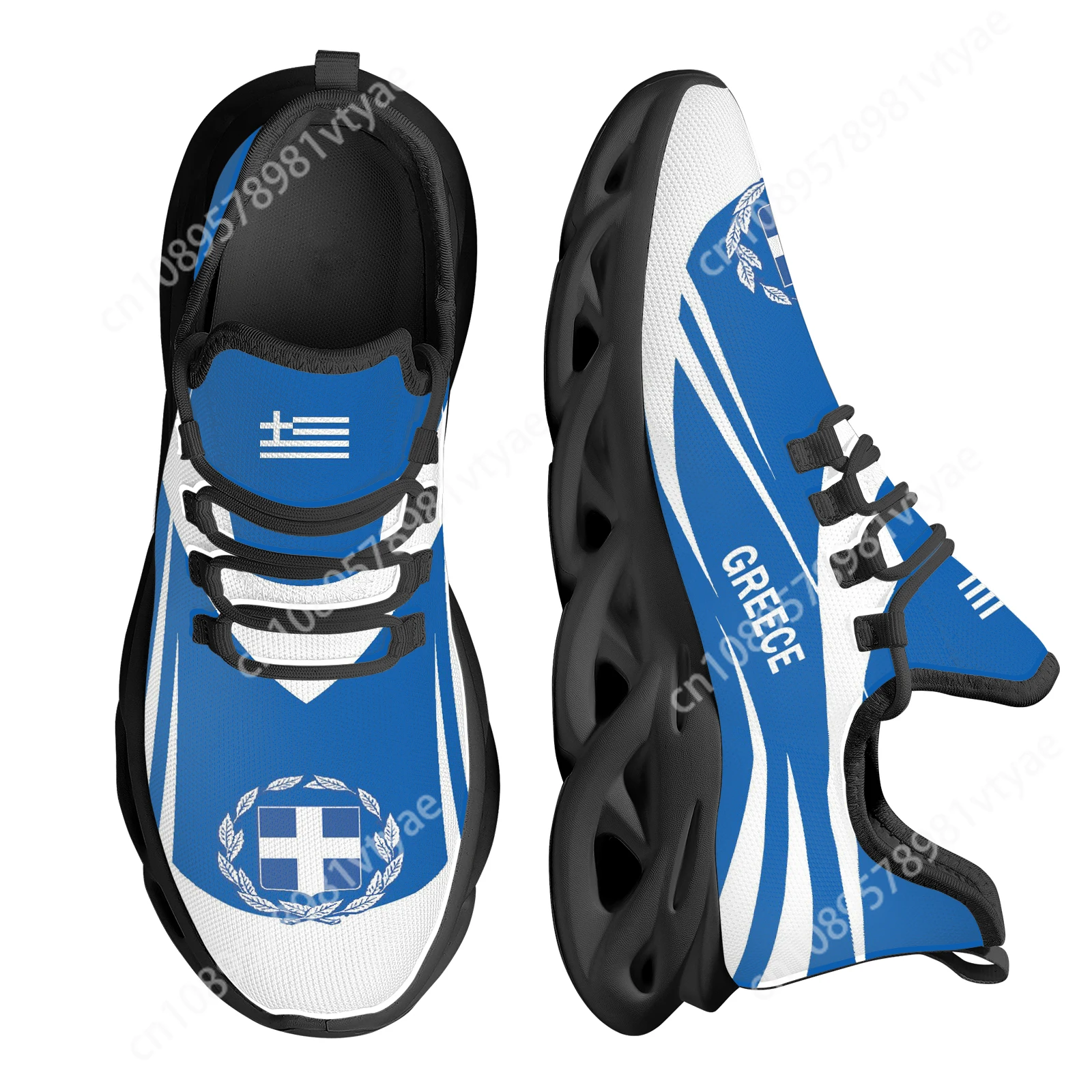 Custom Made Greece National Flag And National Emblem Design Lightweight Outdoor Sports Shoes Popular Models Demand Custom Shoes