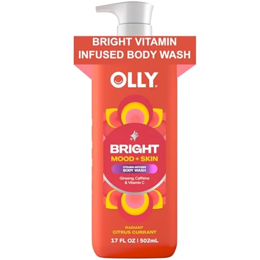 

OLLY Bright Body Wash with Ginseng, Caffeine and Vitamin C Nourishing Cleanser for Skin Barrier Repair, Deep Hydration, Citrus