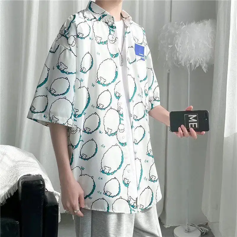New Printed Loose Trendy and Personalized Design Shirt Casual Top