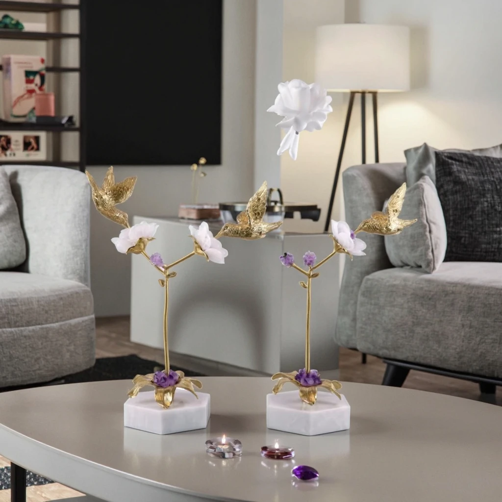 Modern Home Decoration Natural Crystal Animal Pattern Anniversary Landscape Decoration