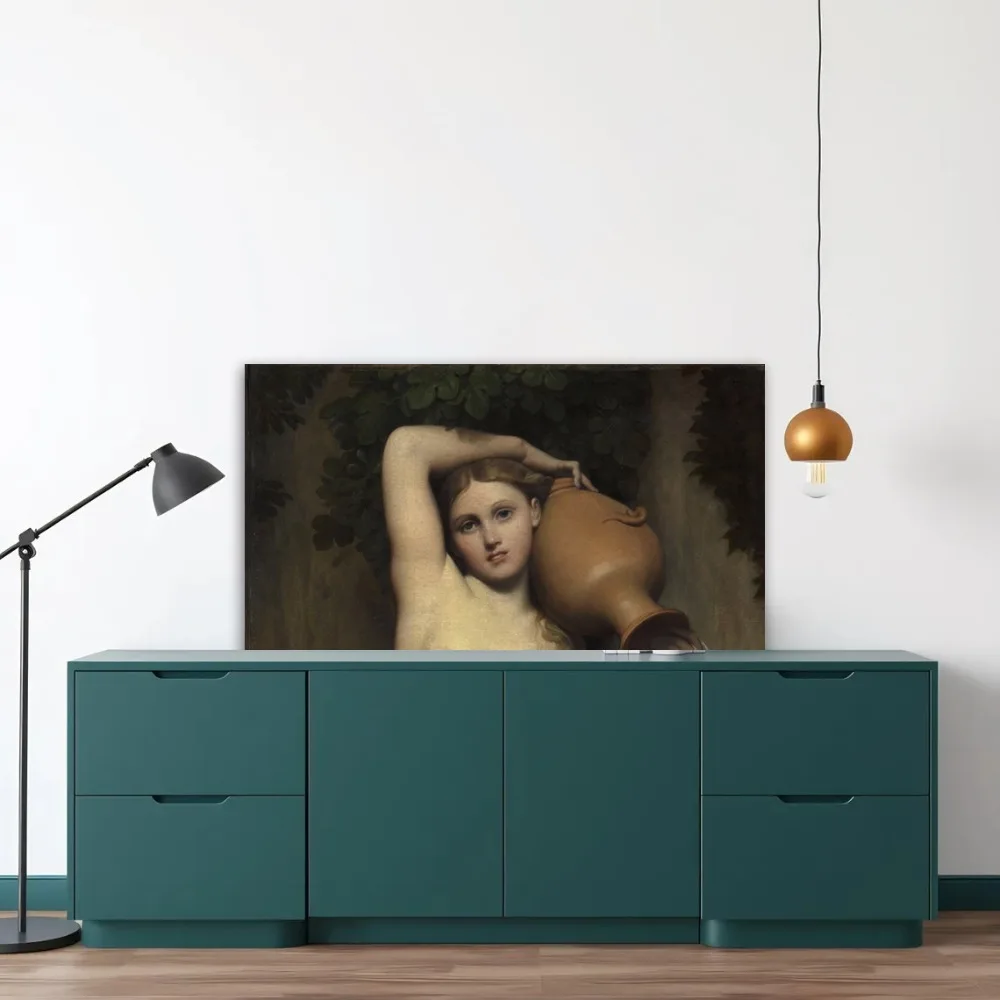La Source Canvas Painting Jean Auguste Dominique Ingres The Spring Woman and Nature Print Poster Wall Art Decor