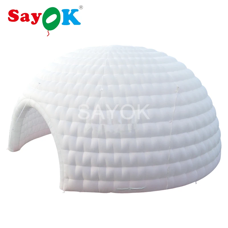 SAYOK 6m Inflatable Dome Tent Inflatable Igloo Marquee House Dome Tent Party Pavilion for Bar Event Showing Exhibition White