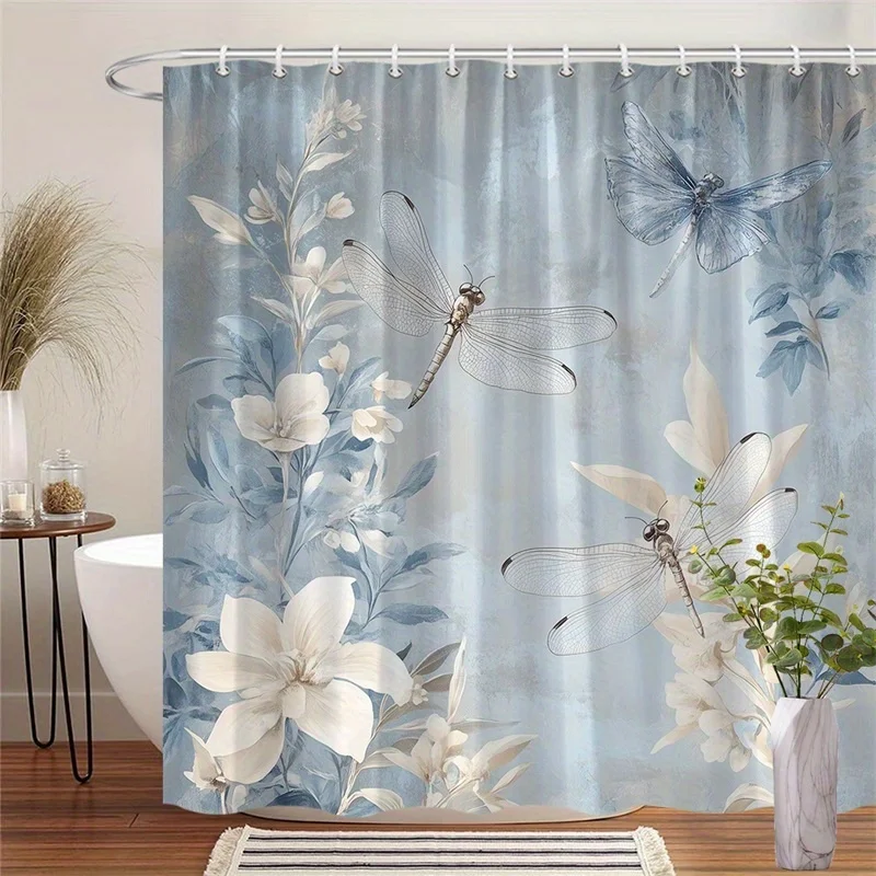 

1 шт., занавеска для душа «Бабка и бабочка», полиэфирная ткань, можно стирать в машине, с крючком, подходит для украшения ванной комнаты