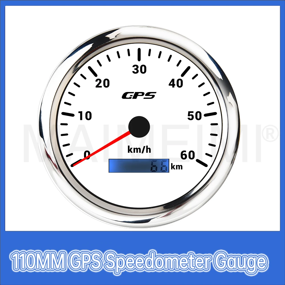 

110MM GPS Speedometer Gauge 7-color backlight Car Marine Gauge Waterproof Speed Gauge Meter For car boat customized