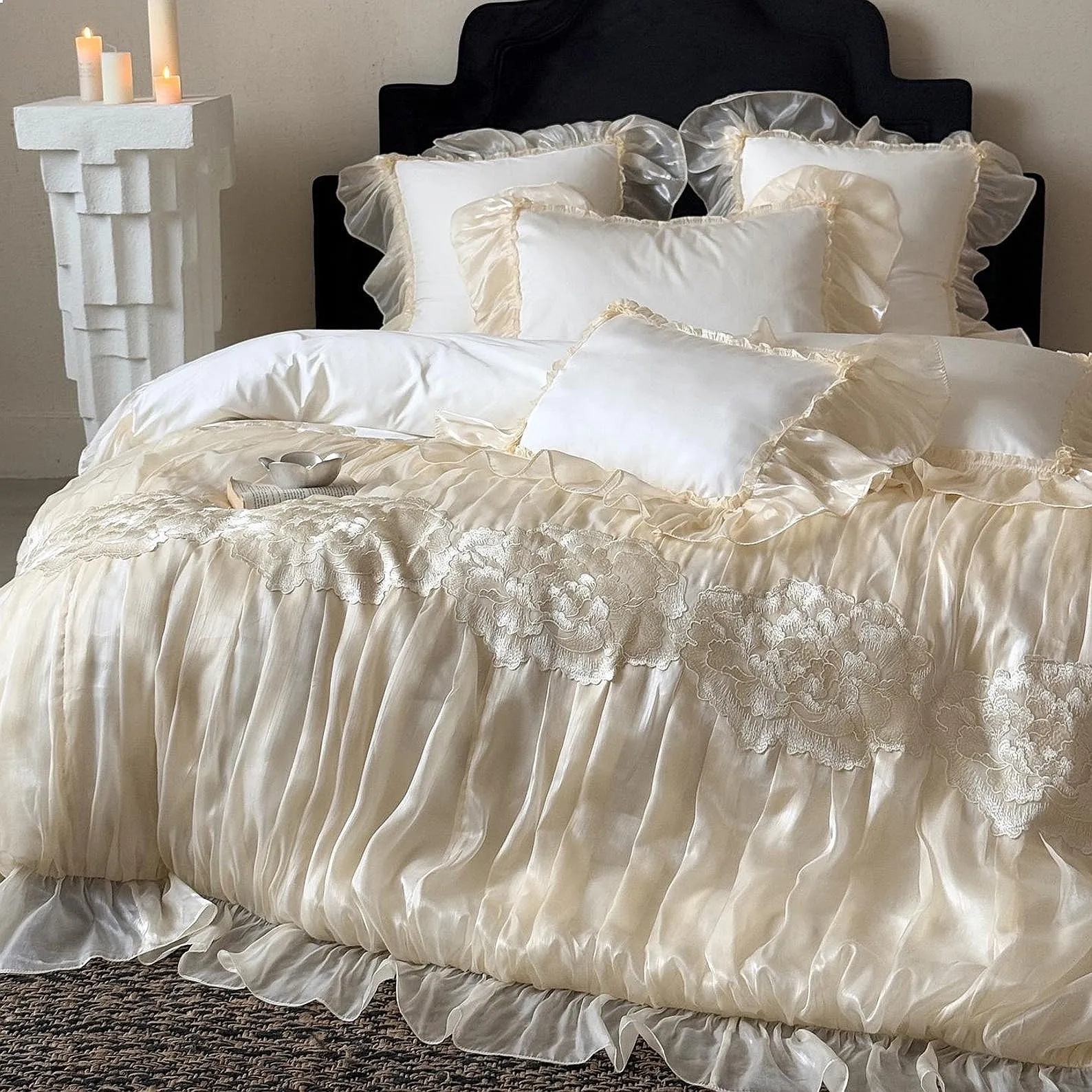 Victorian Princess Style Cotton Duvet Cover Only Set Queen King