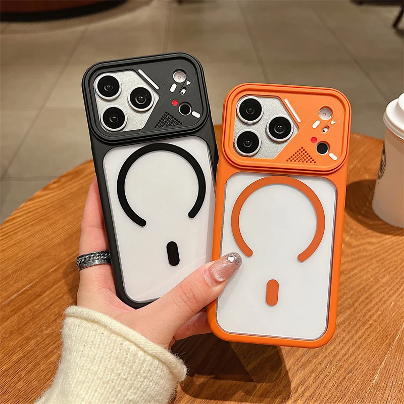 

Luxury Transparent For Magsafe TPU Magnetic Case For iPhone 11 12 13 14 15 16 17 Pro Max Plus Wireless Charging Shockproof Cover