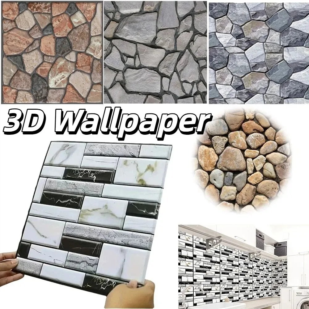 Waterproof 3D Imitation Brick Wall Stickers Moisture-proof Lightweight PVC Self-Adhesive 3D Wall Panel Self-adhesive 30cmX30cm