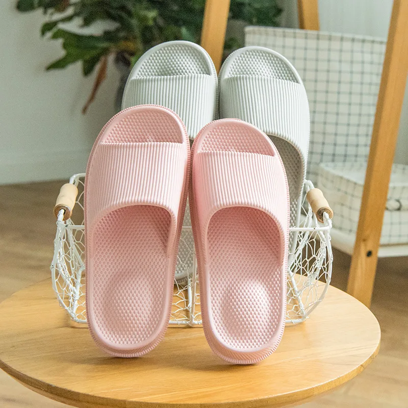 Soft EVA Massage Slippers Men Women Home Slippers Outdoor Beach Shoes Couples Sandals Light House Bathroom Non-slip Slides