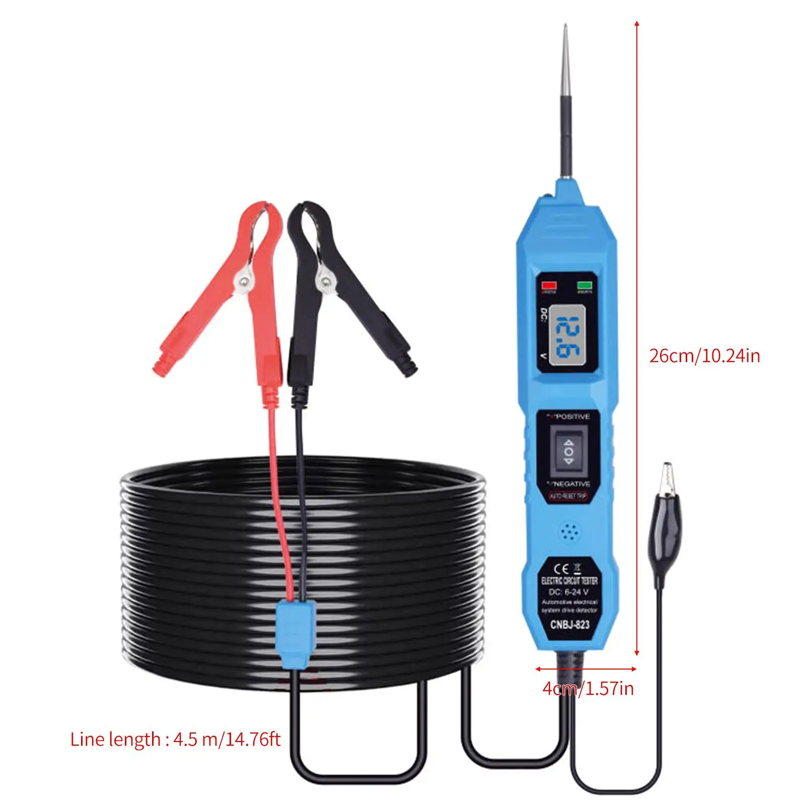 Circuit Tester 6-24V Automotive Circuit Tester Digital Display Overload Accurate for Blue