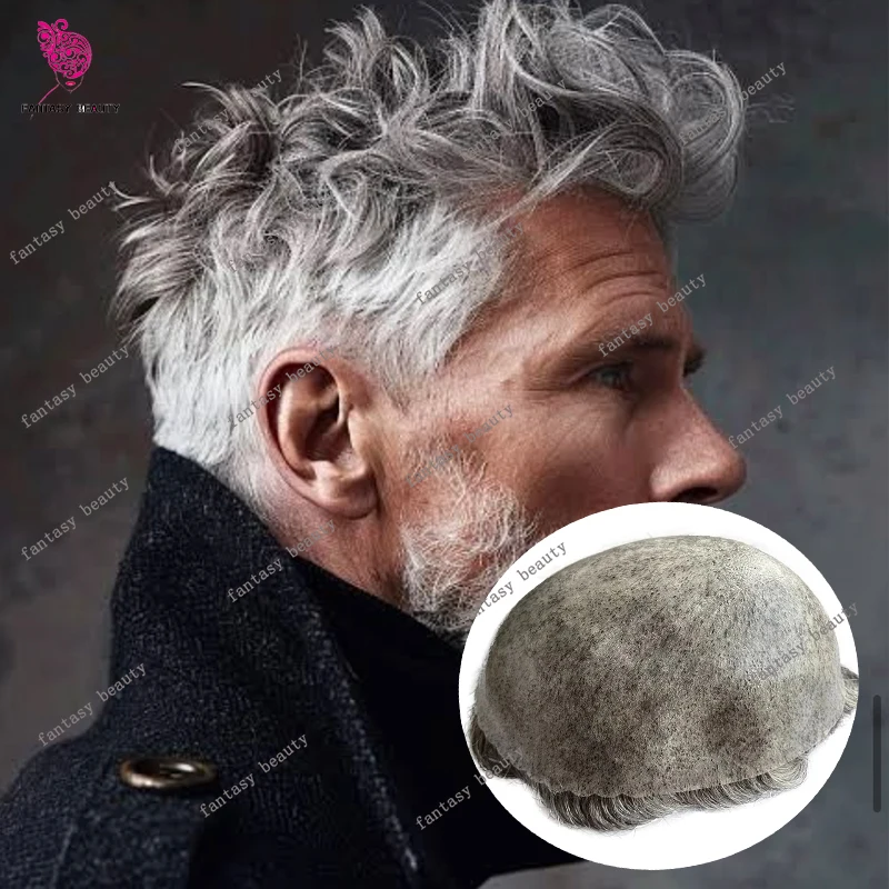 

Натуральная линия волос 1B20 1B40, мужская система замены человеческих волос, тонкая кожа, полипрямая/30 мм, волнистый вариант, парик, капиллярный протез