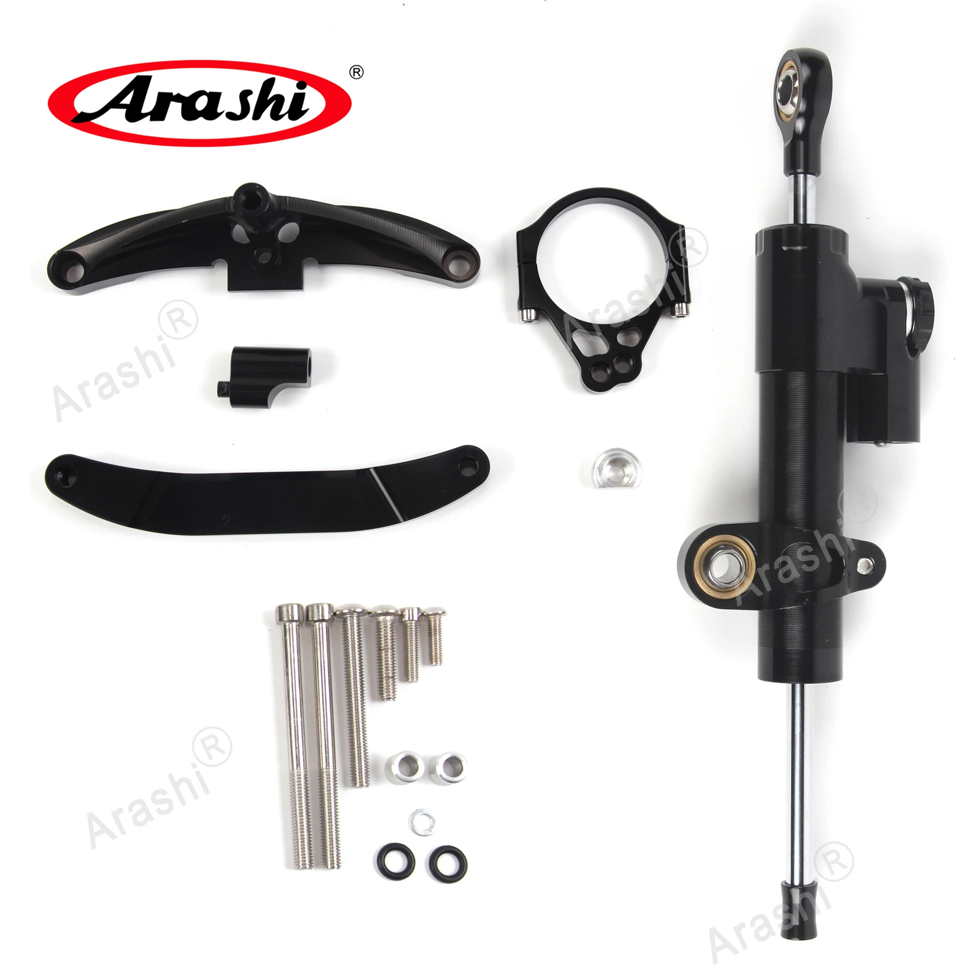 Arashi 1 Set CNC Steering Damper Mounting Bracket For YAMAHA FZ1 FAZER 2006 - 2015 2013 2014 Motorcycle Safety Stabilizer