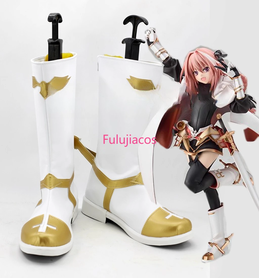 

New Fate Grand Order Rider Astolfo Cosplay Shoes PU Leather Anime Cosplay Boots Halloween Party Shoes