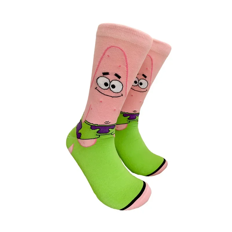 SpongeBob Patrick Anime Funny Socks Men Women Trendy Hip Hop Cotton Socks High Quality Breathable Sport Cartoon Fashion Socks