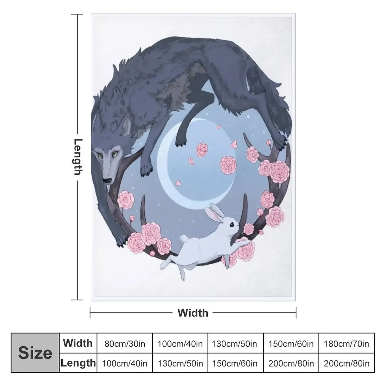 Rabbit and Wolf Throw Blanket Comforter Giant Sofa Decorative Sofas Blankets