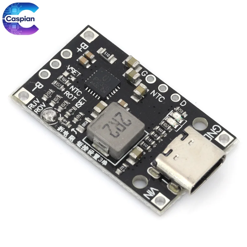 2-3S Li-ion Battery Charge Boost Module Type-C Input 15W QC Fast Charging BMS Board With Cell Balance & Indicator