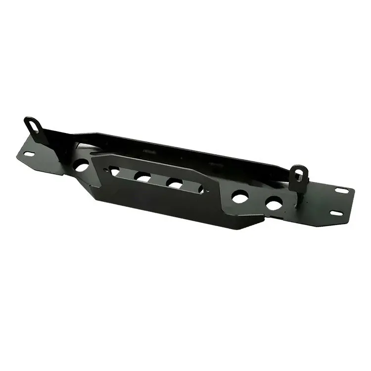 Low-profile, rugged black textured front bumper winch mount kit for Ford F-150 Raptor