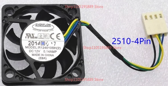 New For Everflow 4010 4cm 40mm Pwm Fan R124010sh (2) 12V 0.14a 4-Wire Pulse Speed Control Cpu Cooler