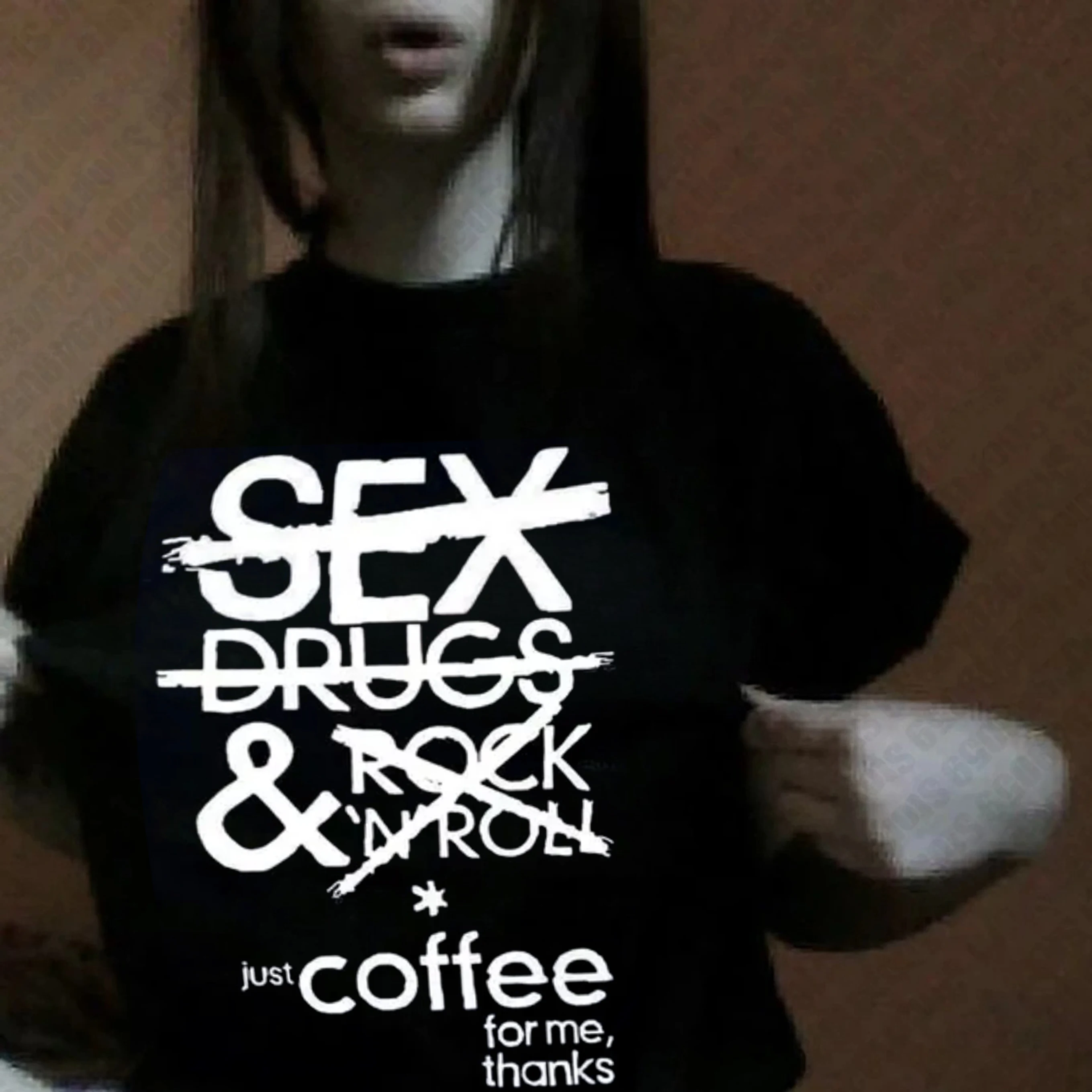 No Sex Drugs Rock N Roll Just Coffee Thanks Graphic T-shirt Men Women Summer Cotton Trendy Vintage Casual Streetwear Tee Tops