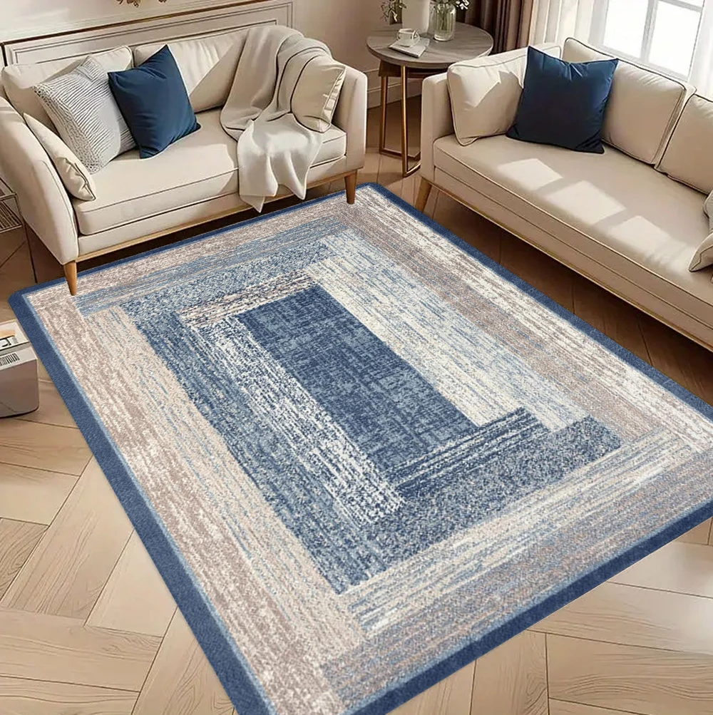 Geometric Living Room Carpet Nordic Minimalist Art Rug for Hotel Homestay Retro American Style Decor Non Slip Floor Mat