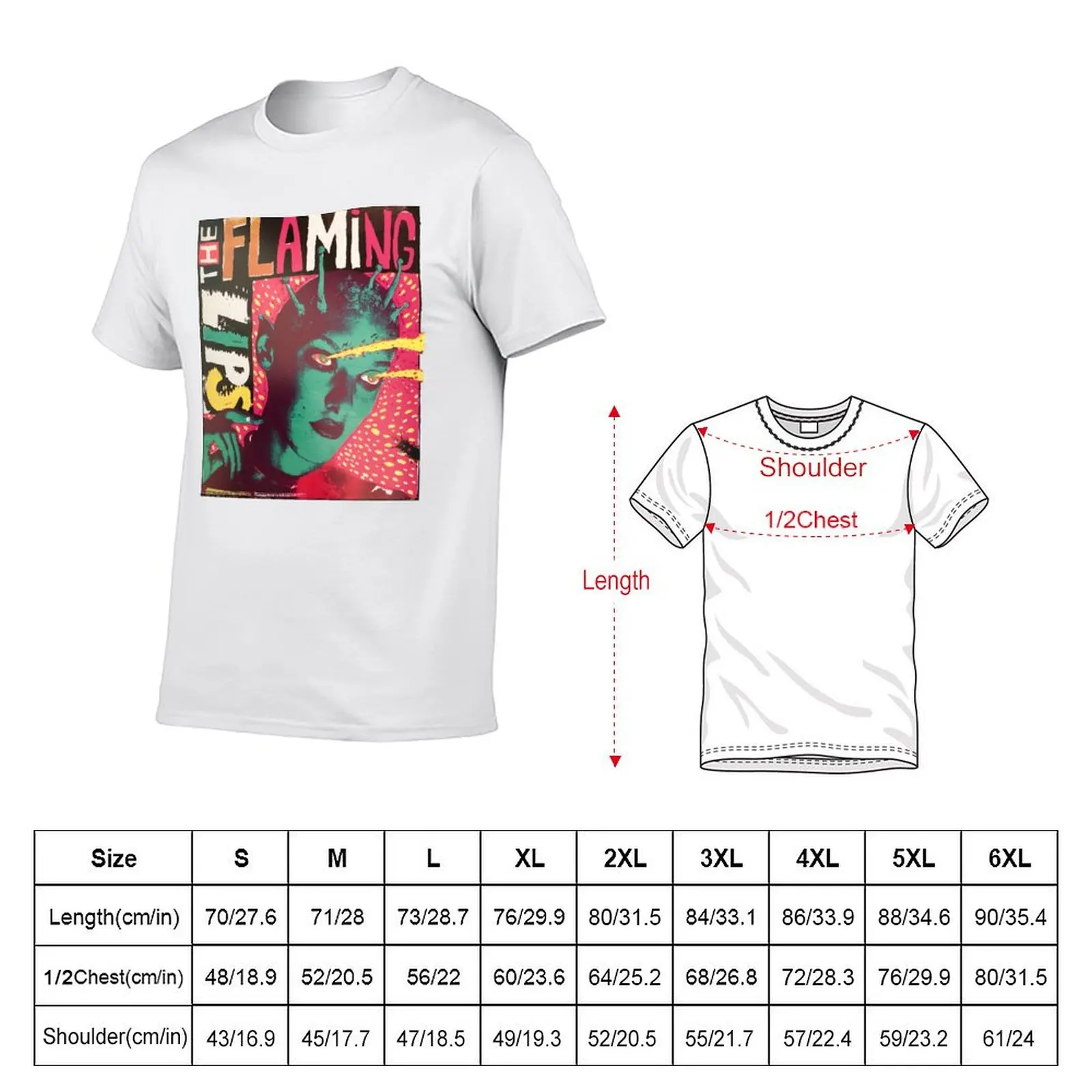 Vintage The Flaming Lips White T-Shirt Anti-Perspiration Workout Top