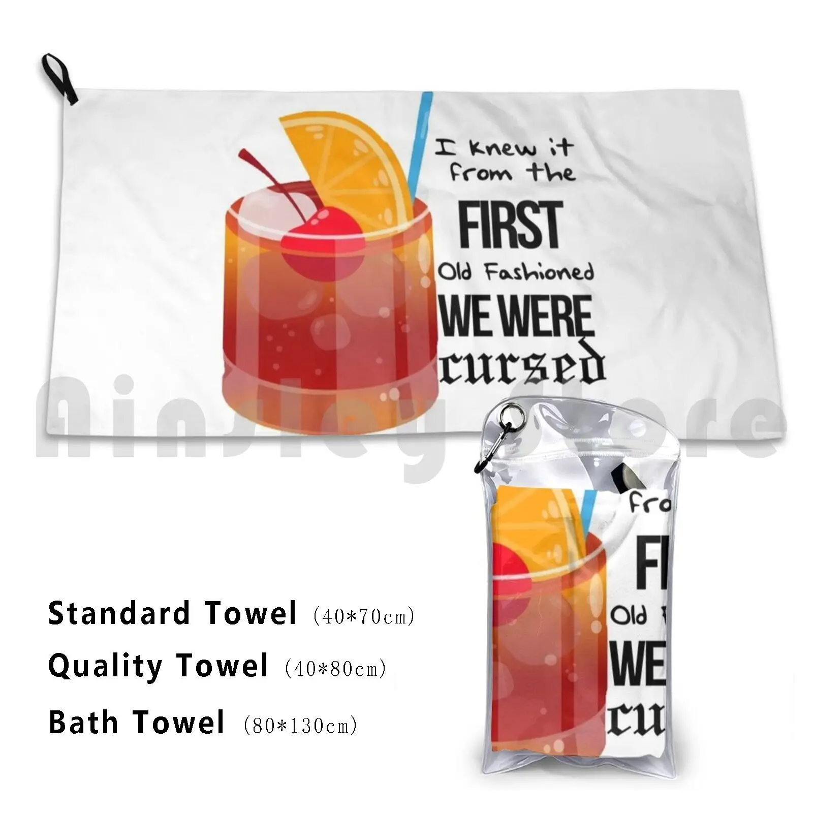 I Knew It From The First Old Fashioned We Were Cursed Custom Towel Bath Towel Swiftie All Too Well Debut