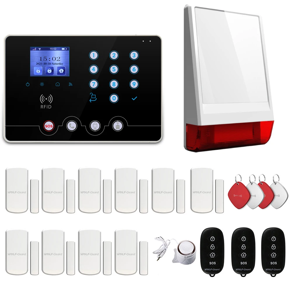 WolfGuard 4G wifi GSM Smart home automation WiFi Security Burglar Alarm System