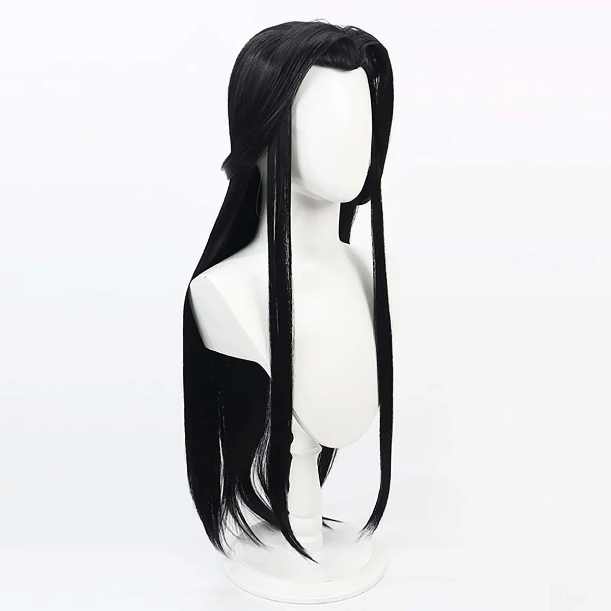 Game Victory Muse Maiden Cos Peluca de pelo sintético negro largo y recto