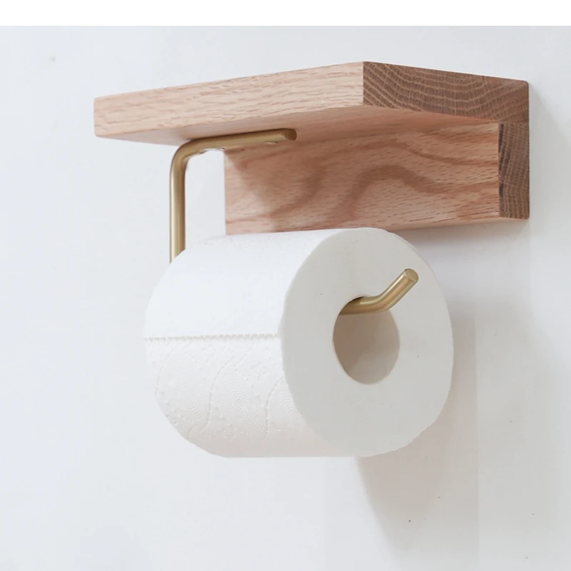 Wooden Tissue Holder Roll Paper Towel Storage Container Home Wall Mounted Boxes Toilet Rack Bathroom Shelves