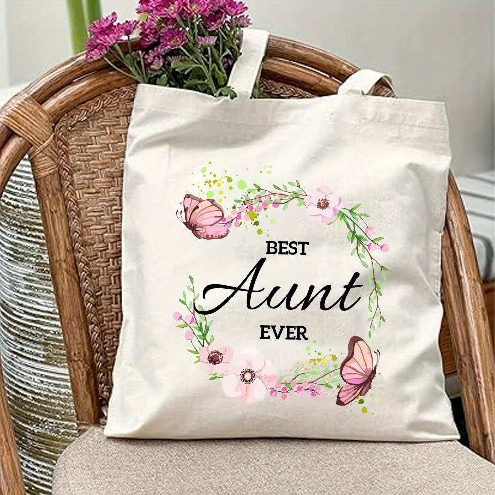 Watercolor Fall Pumpkin Canvas Tote Bag Autumn Floral Leaf Berry Print Casual Reusable Women Shoulder Shopping Bag