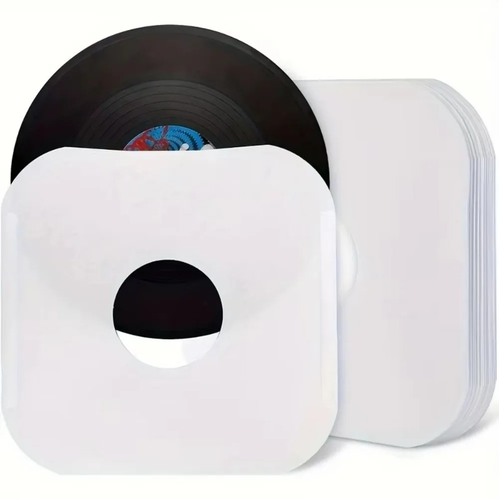 7/10/12 Inch Vinyl Record Sleeves Center Hole with Poly-lined LP Inner Sleeves Anti-static Round Corner Album Covers