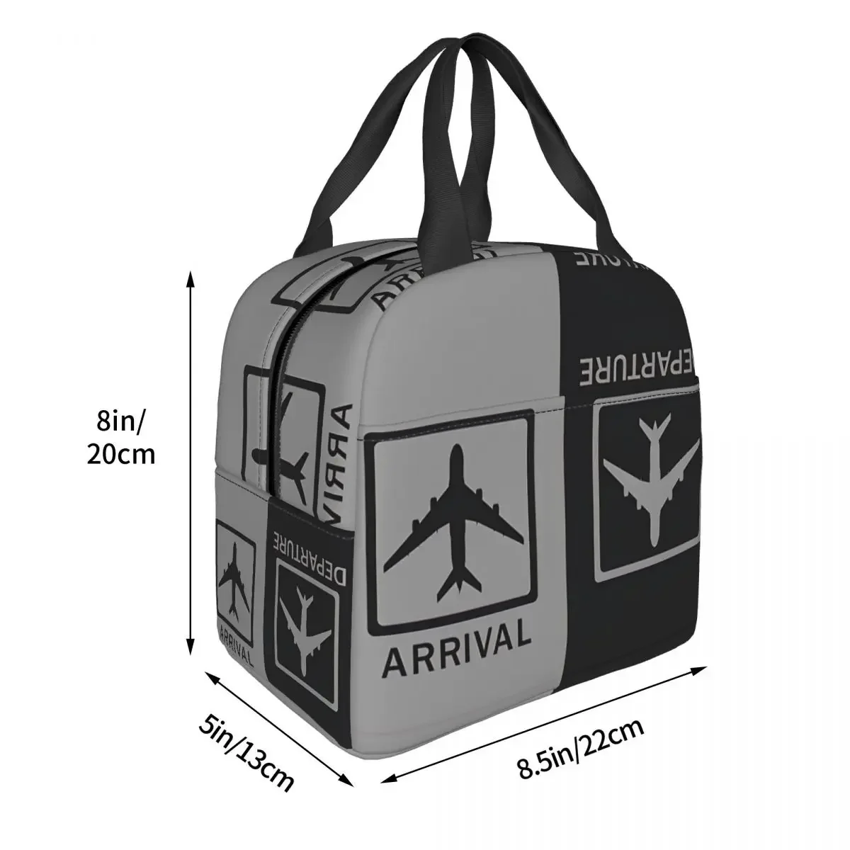 Arrivals Departures Lunch Bag box Airplane Airport Sign Children Aluminum  Foil Portable Lunchbox