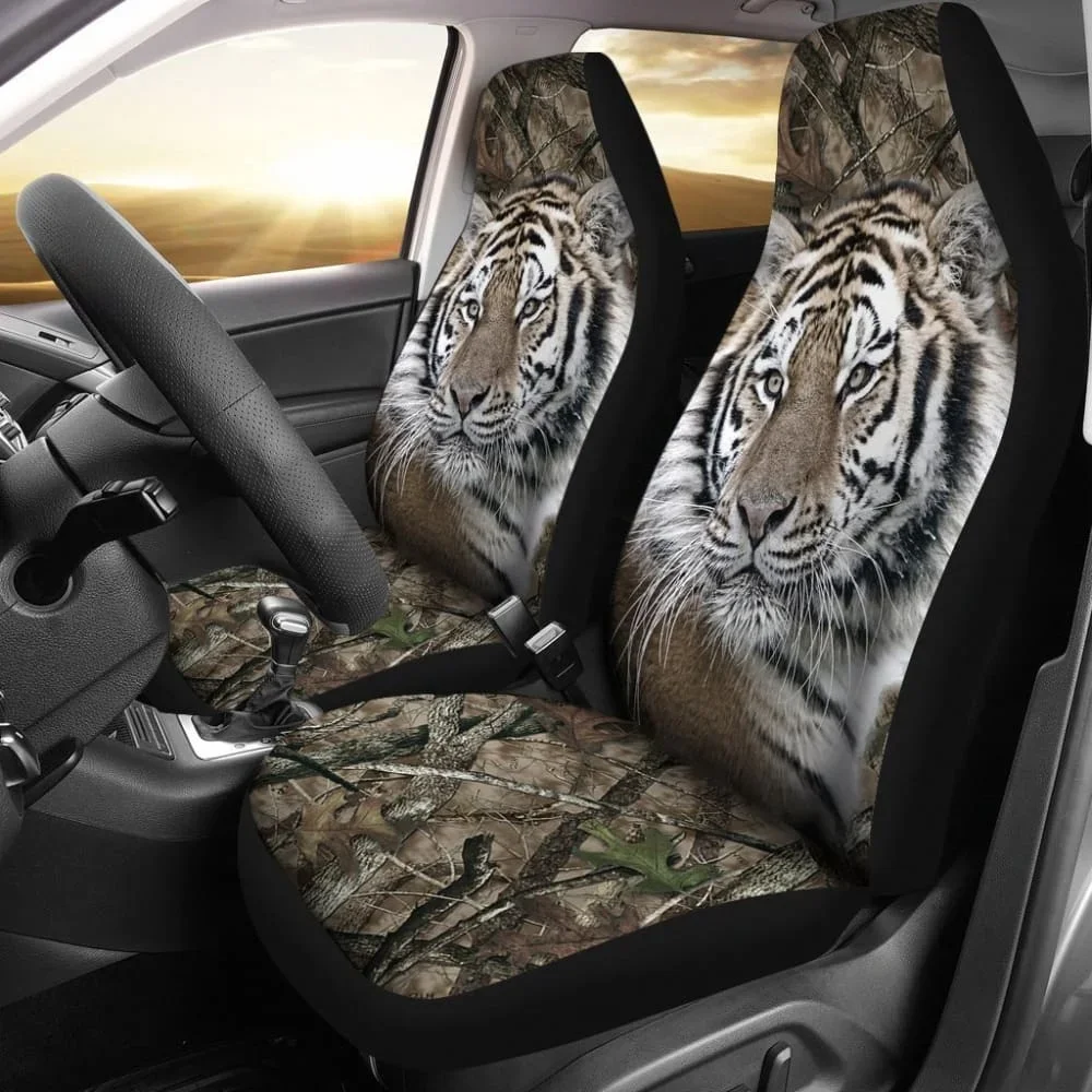 Tiger Wildlife Animal Car Seat Covers Amazing Gift Ideas,Pack of 2 Universal Front Seat Protective Cover