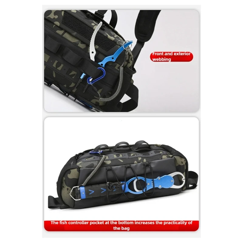 Mens Fishing Bag Hiking Vest Backpack Utility Sports Molle Outdoor Camping Fanny Pack Travel Single Duffel Bag-AD23