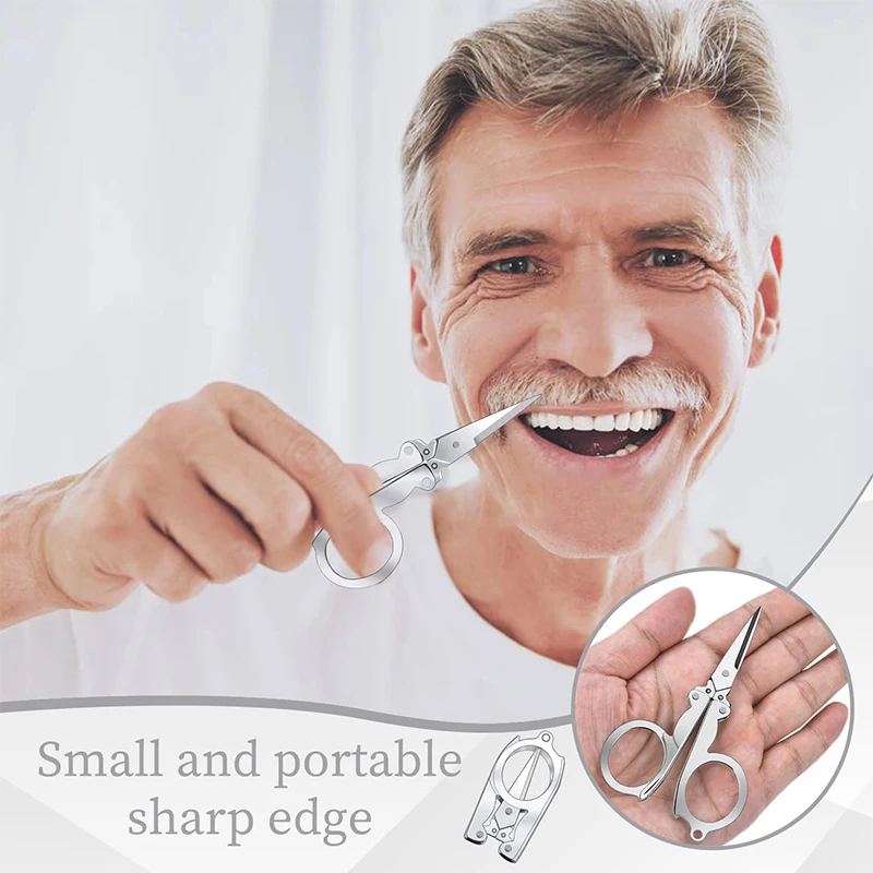 휴대용 접이식 스테인레스 스틸 소형 가위, 포켓 여행 가위, 소형 미니 공예 커터, 20 개