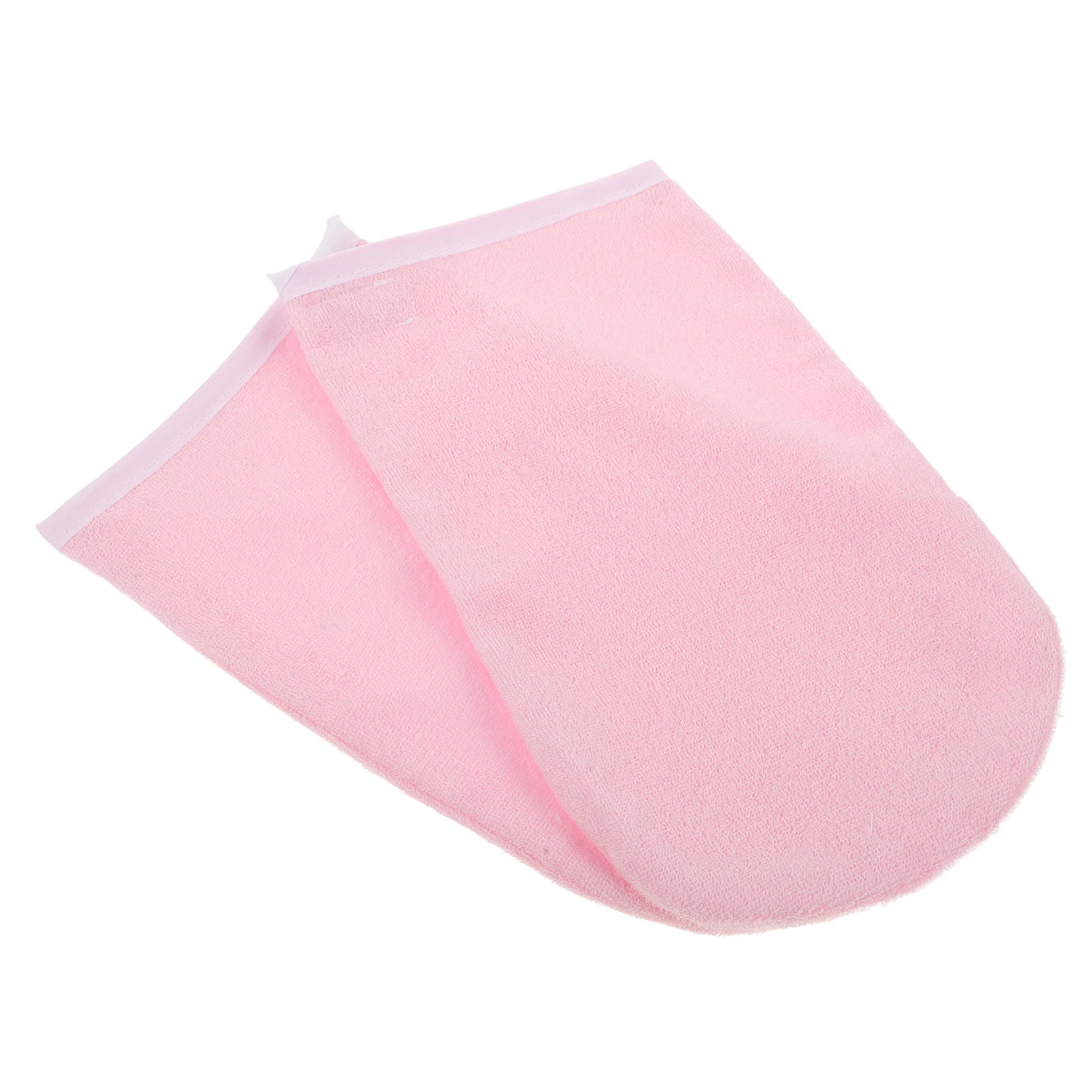 

2 Pcs Pink White Border Wax Hand Mask Mittens 25x15cm Paraffin Gloves Salon Hand Care Moisturizing Spa Thermal Insulation