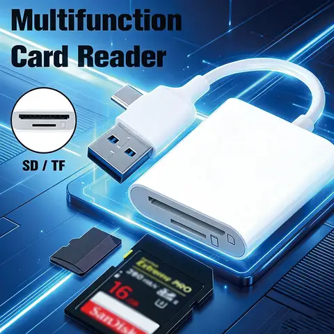 2in2 USB Card Reader, USB To SD Card OTG SD/TF Memory Converter for Ipad Pro, for Macbook & Other Tablets
