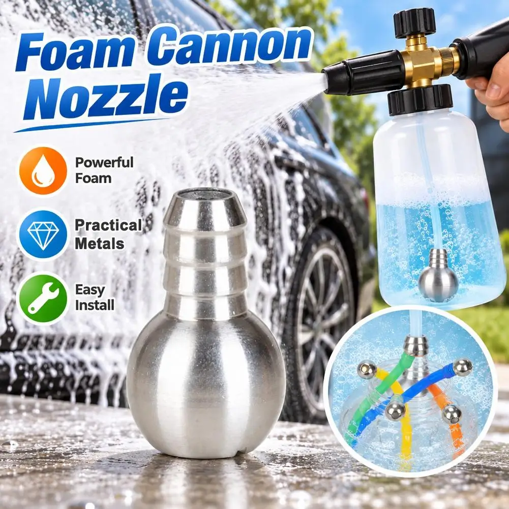 304 Stainless Steel Foam Cannon Gravity Ball Filter For High Pressure Washer Snow Foam Lance Car Wash Suction Tube