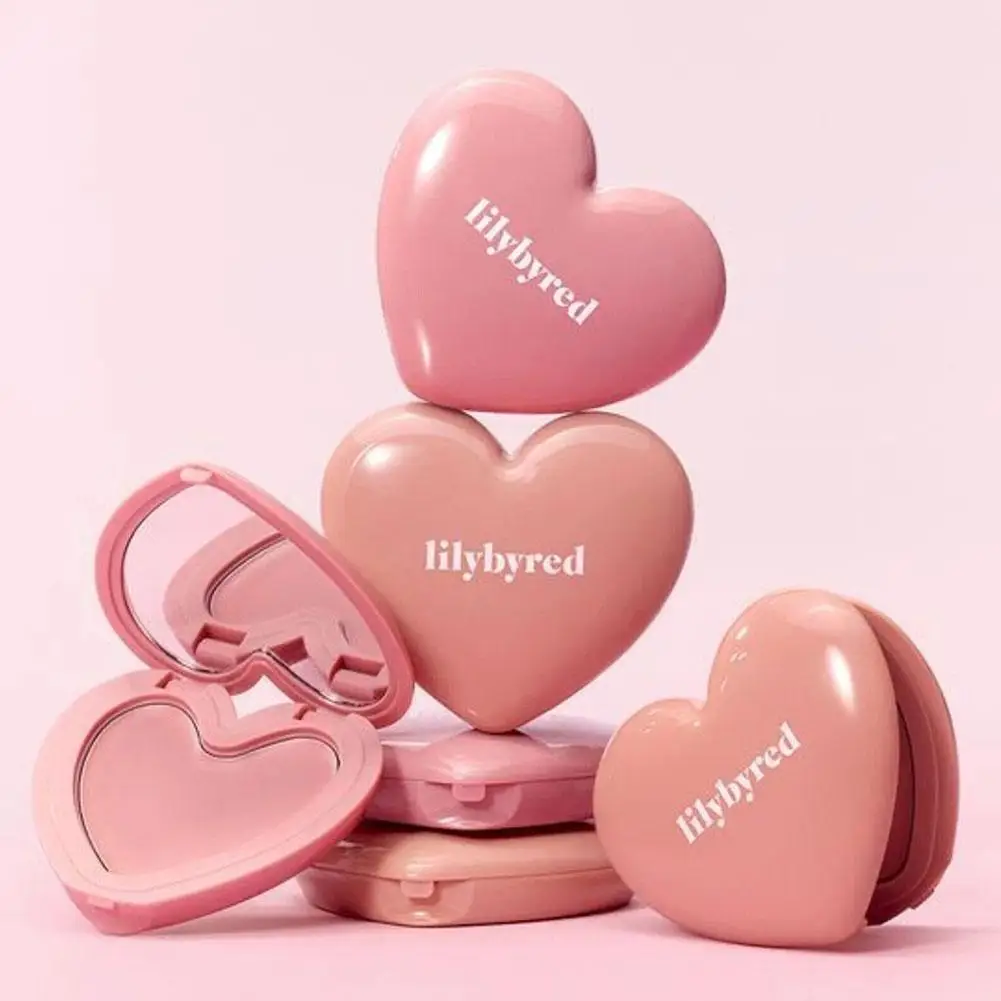 أحمر خدود على شكل قلب مقاوم للماء ومقاوم للتلطخ ويدوم طويلاً يخلق مظهرًا طبيعيًا غير لامعًا، لوحة تحديد الوجه الناعمة #2