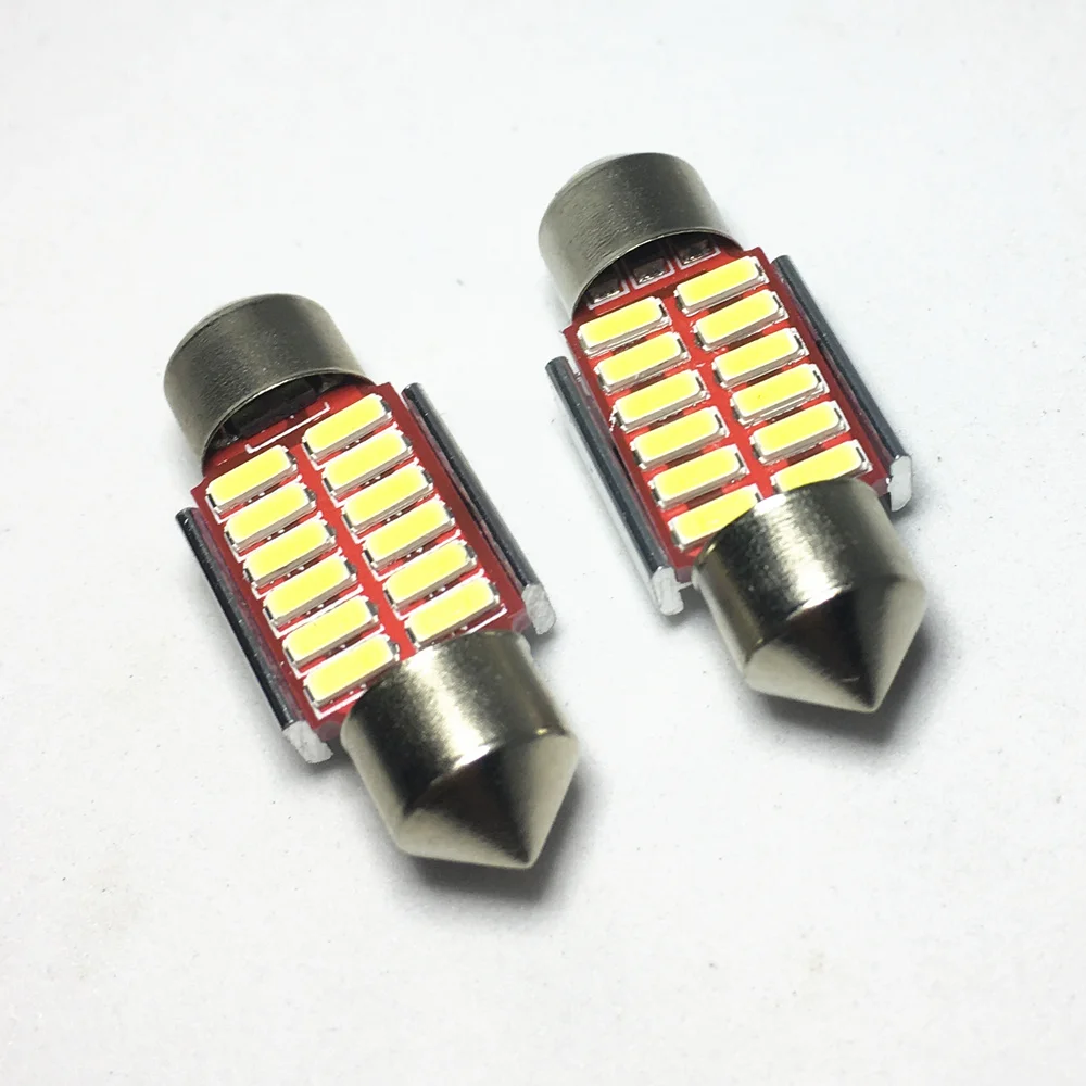 2PCS Car Styling Light  31mm 36mm 39mm 42mm Festoon LED Bulb C5W  Super Bright 4014 SMD Canbus Auto Interior Doom Lamp 12V