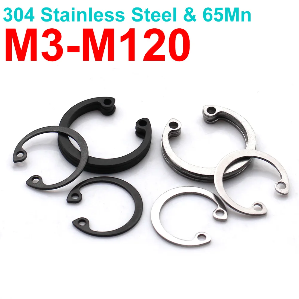 304 Stainless Steel 65Mn Internal Circlip Retaining Ring Snap Ring for Bore GB893 C Type Bearing Clip M3-M120