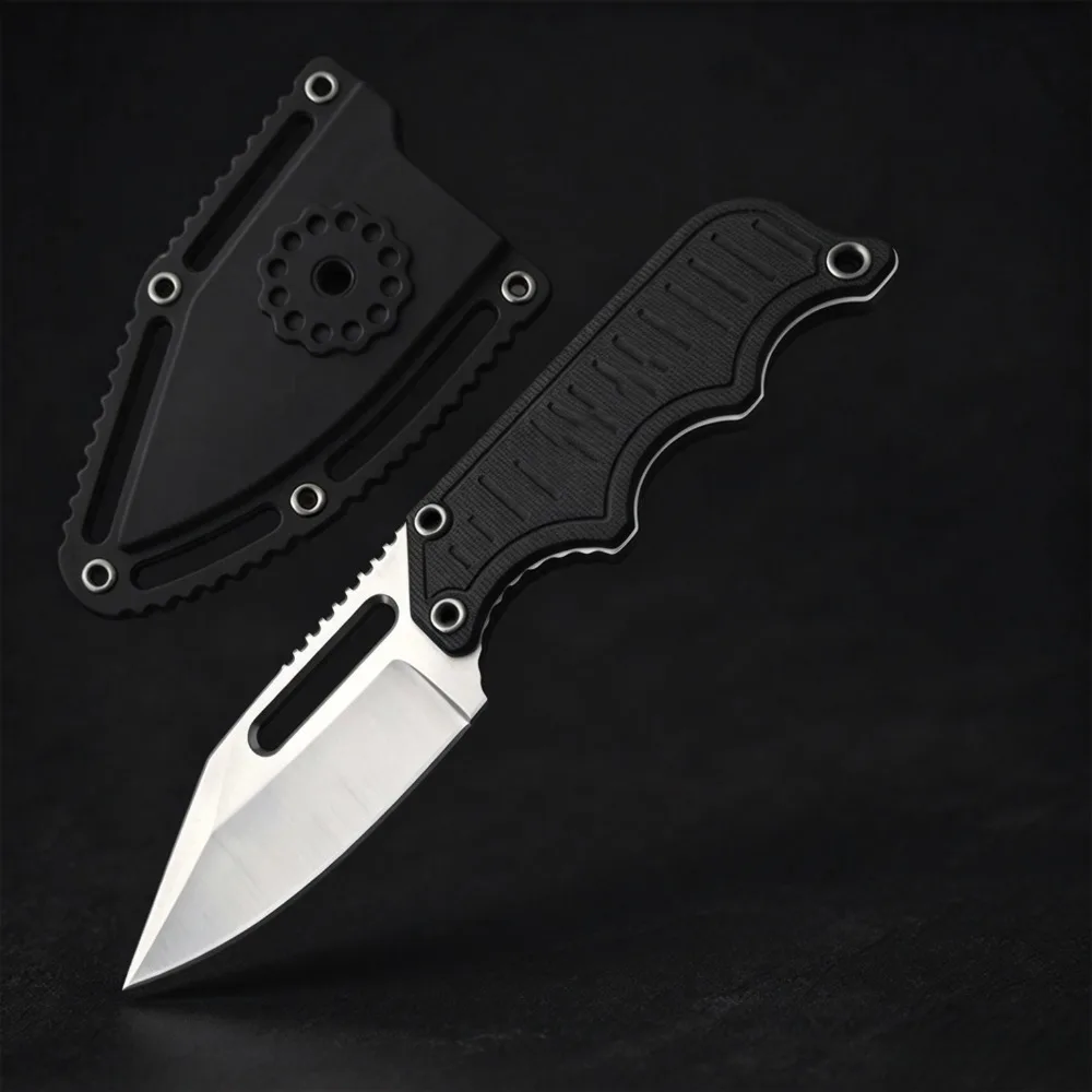 EDC Fixed Blade Hunting Knife Non-slip Nylon Fiber Handle 5Cr15MoV Blade with Kydex Sheath Outdoor Adventure Cutting Tool