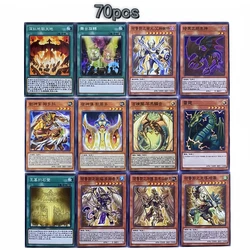 70pcs/set Yu Gi Oh Imsety Glory of Horus Thunder Dragon Dark Beckoning Beast Self Made Anime Classics Game Collection Cards Toy