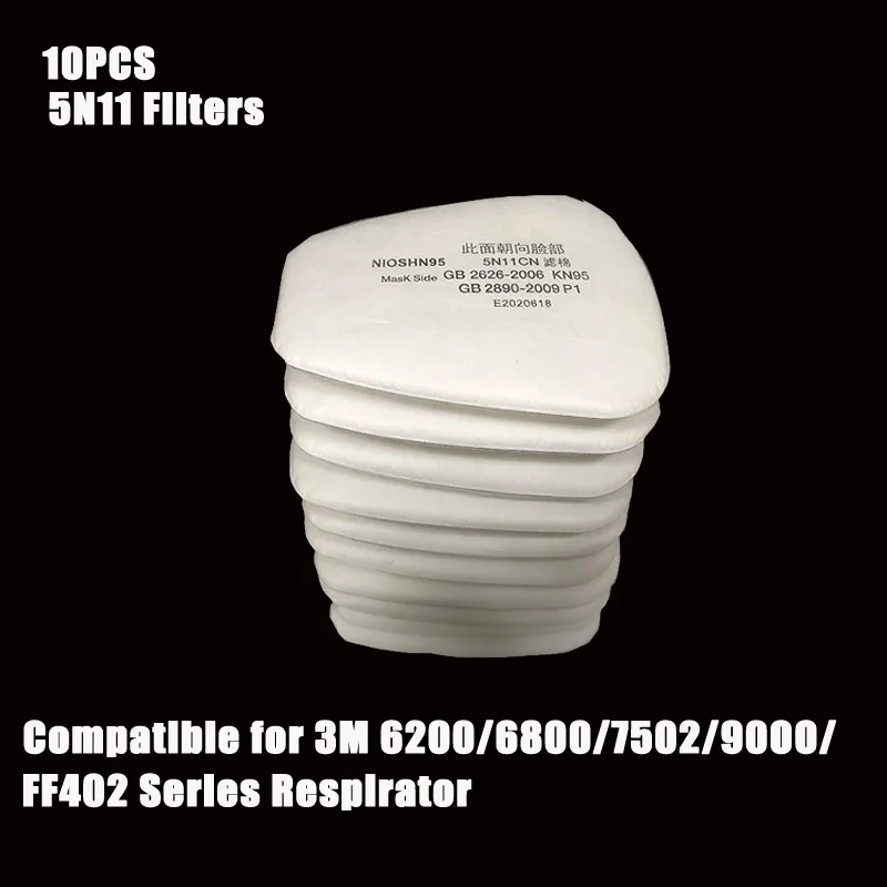 Replaceable 5N11 Dustproof Filters For 3M 6200/7502/6800/FF402 Respirators Industrial Spraying Painting Gas Mask Dust Filter