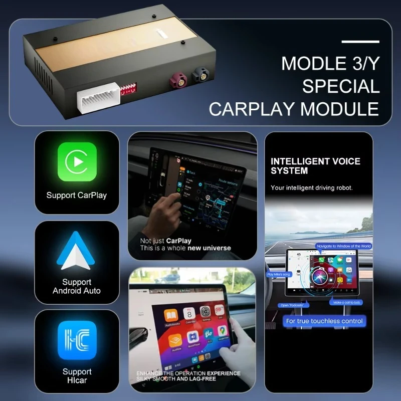 

Model3 Y Auto Electronics Wireless Apple CarPlay and Android Auto Integration Decoding Box for Tesla Upgrade Accessories