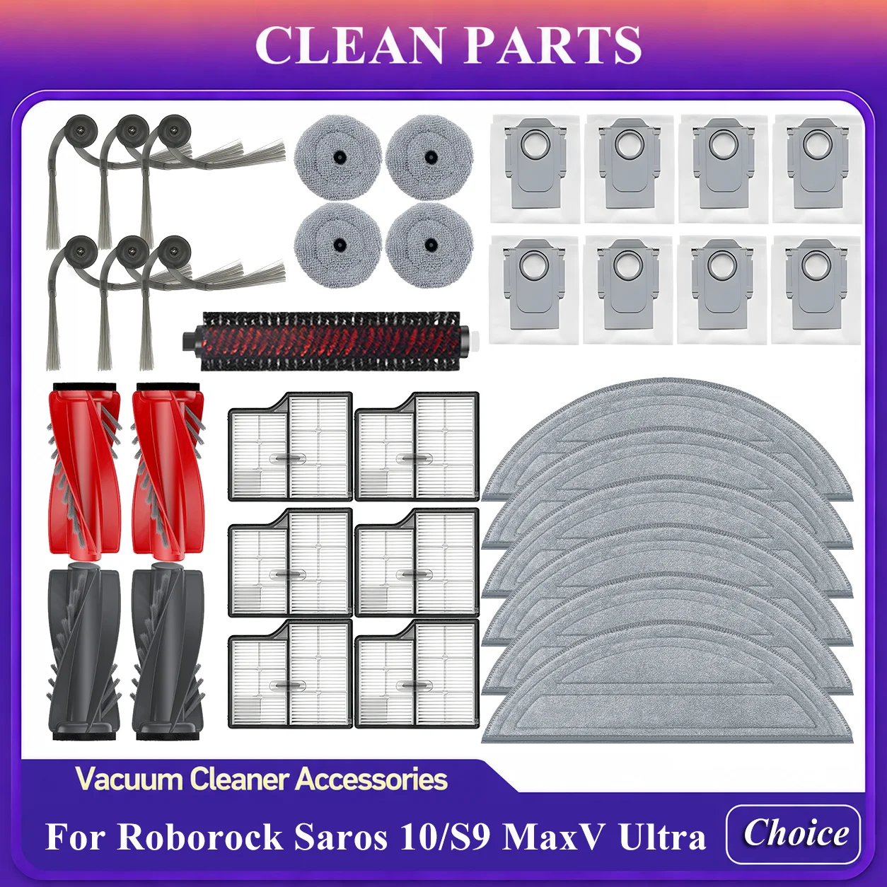 Für Roborock Saros 10/G30/S9 Maxv Ultra/S90ver/A1460RR Staubsauger Ersatzteile Hauptbürste Seitenbürste Wischtuch Ersatzzubehör