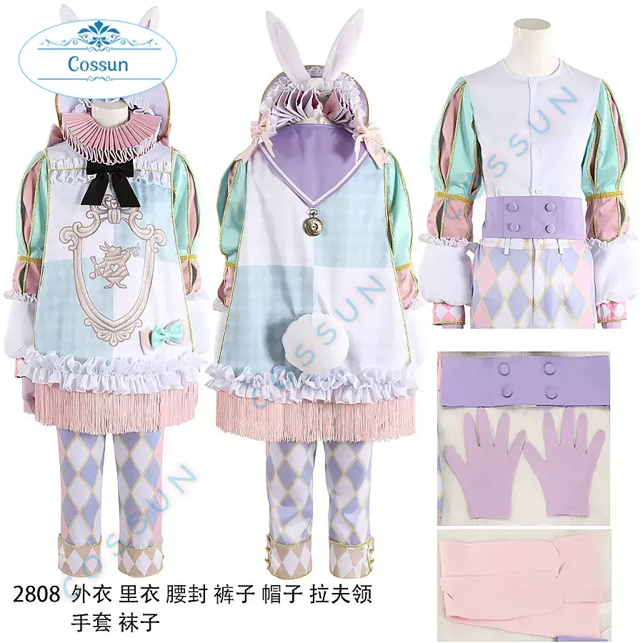 Game Twisted-Wonderland Rose Kingdom White Rabbit Festival Celebration Epel Cosplay Costume Halloween outfits Women Men Suit