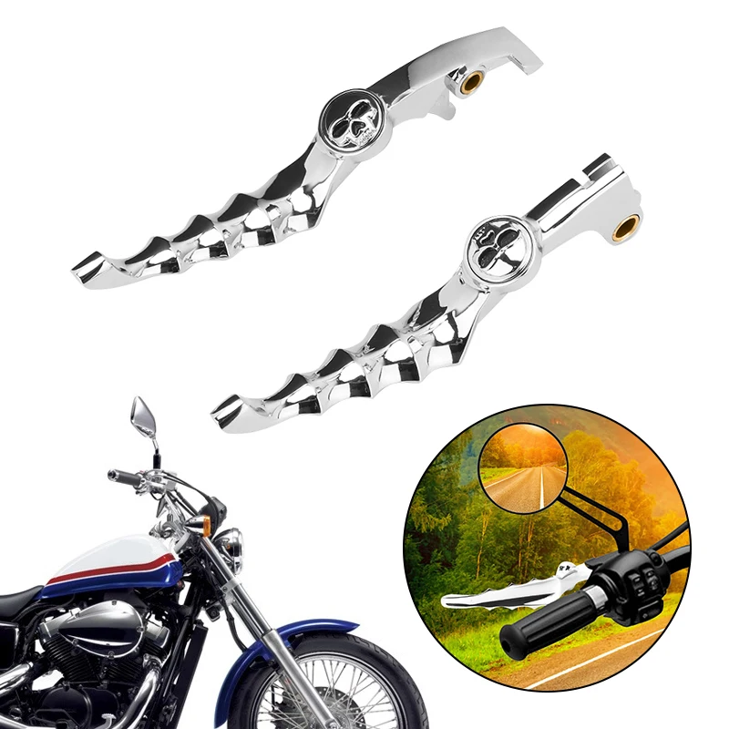 

1 Pair Motorcycle Parts Skull Brake Clutch Levers Chrome For Honda Shadow VT400 750 VLX VT400 600 VTX1300