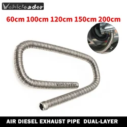 60cm-200cm 24mm Dual-layer Car Heater Exhaust Pipe Air Diesel Parking Heater Exhaust Hose Line Stainless Steel For Webasto
